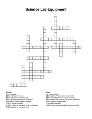 Science Lab Equipment crossword puzzle