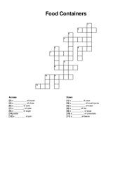 Food Containers crossword puzzle