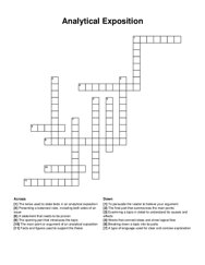 Analytical Exposition crossword puzzle