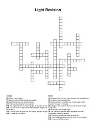 Light Revision crossword puzzle