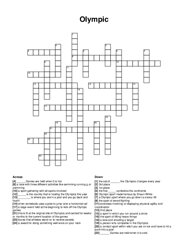 Olympic crossword puzzle