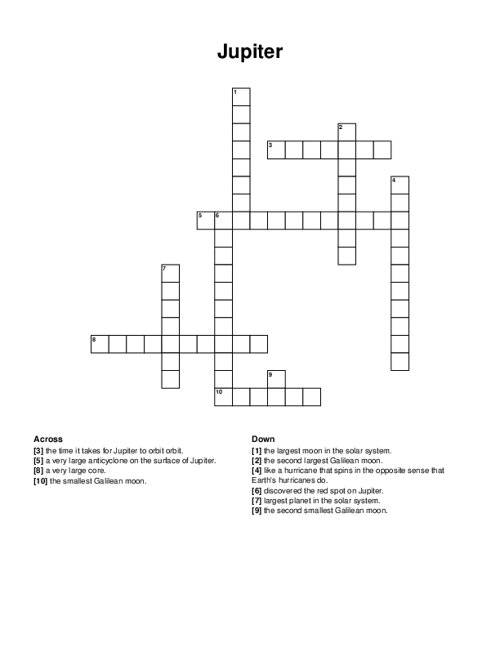 Jupiter Crossword Puzzle