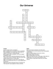 Our Universe crossword puzzle