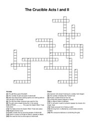 The Crucible Acts I and II crossword puzzle