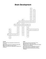 Brain Development crossword puzzle