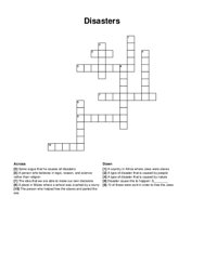 Disasters crossword puzzle