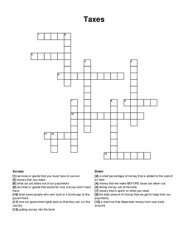 Taxes crossword puzzle