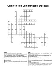 Common Non-Communicable Diseases crossword puzzle