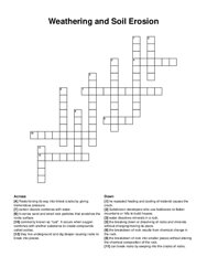 Weathering and Soil Erosion crossword puzzle