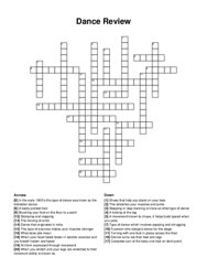 Dance Review crossword puzzle