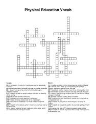 Physical Education Vocab crossword puzzle