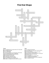 Find that Shape crossword puzzle