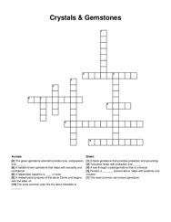 Crystals & Gemstones crossword puzzle