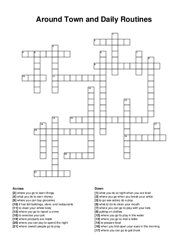 Around Town and Daily Routines crossword puzzle