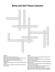 Bone and Soft Tissue Cancers crossword puzzle