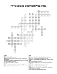 Physical and Chemical Properties crossword puzzle