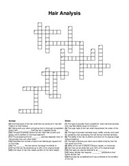 Hair Analysis crossword puzzle