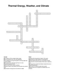 Thermal Energy, Weather, and Climate crossword puzzle