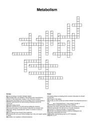 Metabolism crossword puzzle