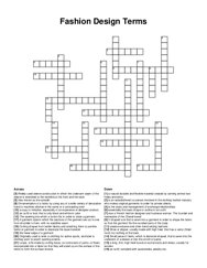 Fashion Design Terms crossword puzzle