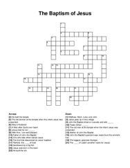 The Baptism of Jesus crossword puzzle