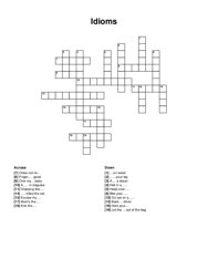 Idioms crossword puzzle