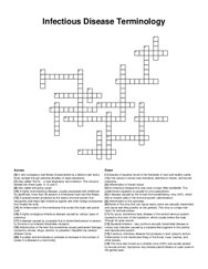 Infectious Disease Terminology crossword puzzle