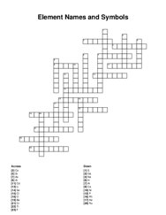 Element Names and Symbols crossword puzzle