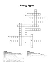 Energy Types crossword puzzle