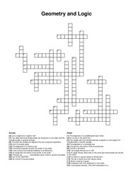 Geometry and Logic crossword puzzle