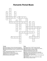 Romantic Period Music crossword puzzle