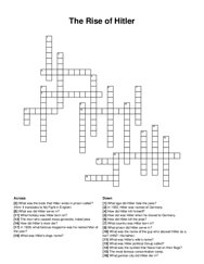 The Rise of Hitler crossword puzzle