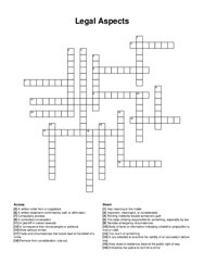 Legal Aspects crossword puzzle