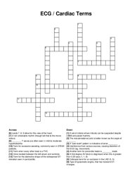 ECG / Cardiac Terms crossword puzzle