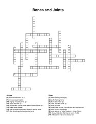 Bones and Joints crossword puzzle