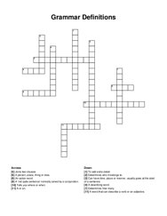 Grammar Definitions crossword puzzle