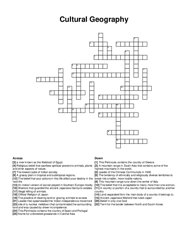 Cultural Geography crossword puzzle