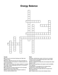 Energy Balance crossword puzzle