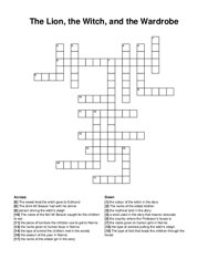 The Lion, the Witch, and the Wardrobe crossword puzzle