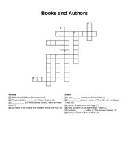 Books and Authors crossword puzzle