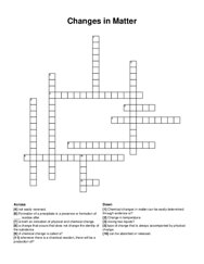 Changes in Matter crossword puzzle