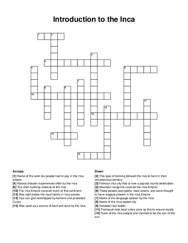 Introduction to the Inca crossword puzzle