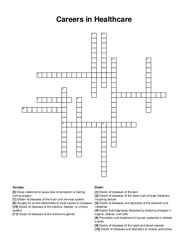Careers in Healthcare crossword puzzle