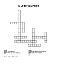 A Dogs Way Home crossword puzzle