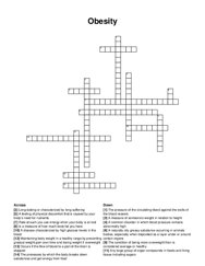 Obesity crossword puzzle