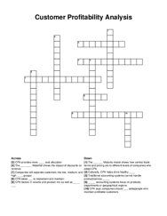 Customer Profitability Analysis crossword puzzle