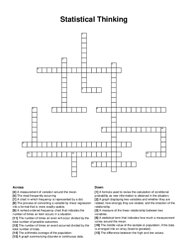 Statistical Thinking crossword puzzle