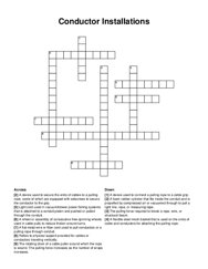 Conductor Installations crossword puzzle