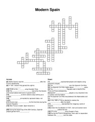 Modern Spain crossword puzzle