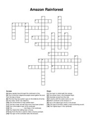 Amazon Rainforest crossword puzzle